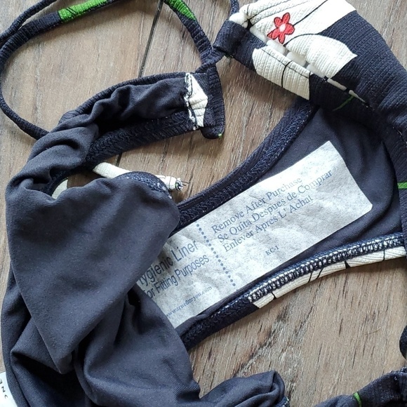 Robin Piccone Womens Floral Bikini Drawstring Side Bottom swim sz S - Picture 3 of 6